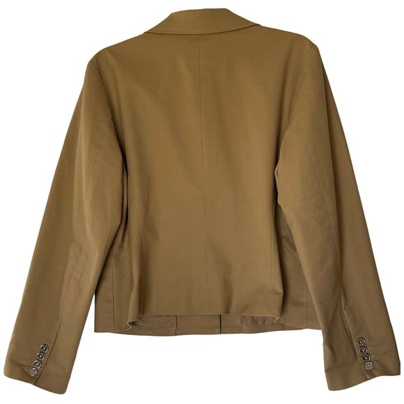 Womens khaki tan CHAPS blazer jacket casual career modern stretch cotton XLarge - Picture 4 of 4